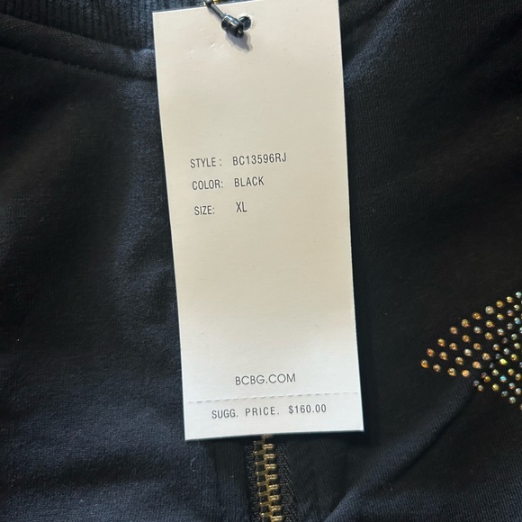 BCBG MAXAria jogging set black and gold butterfly rhinestone.  Comfortable fit. - Picture 7 of 8